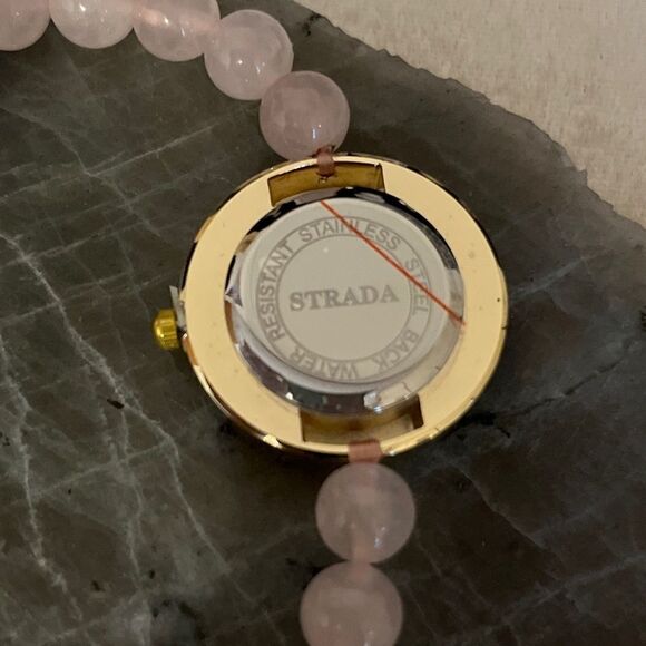 Luxury Galilea Rose Quartz Crystal Wristwatch Bracelet - Picture 9 of 13